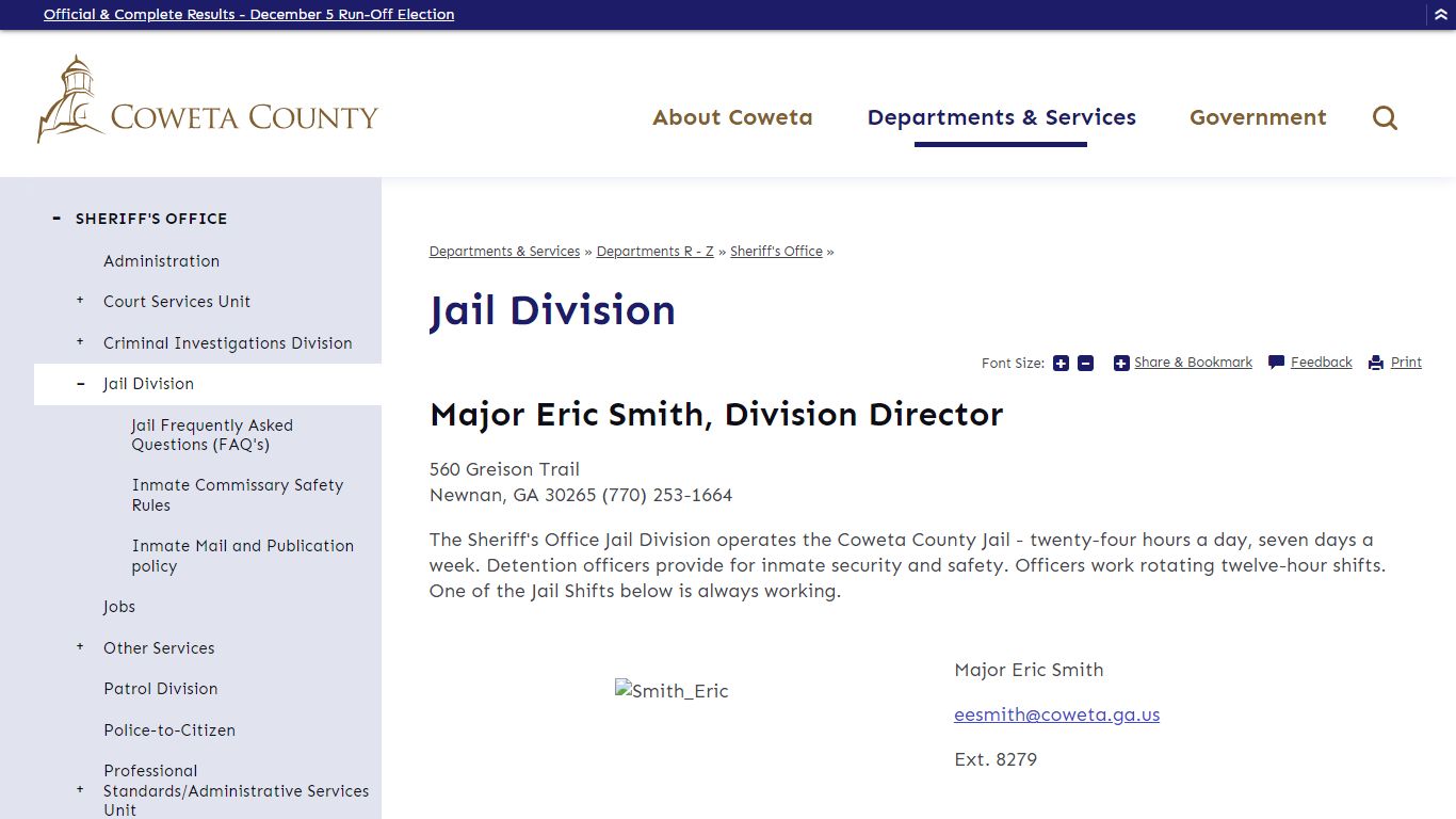 Jail Division | Coweta County, GA Website